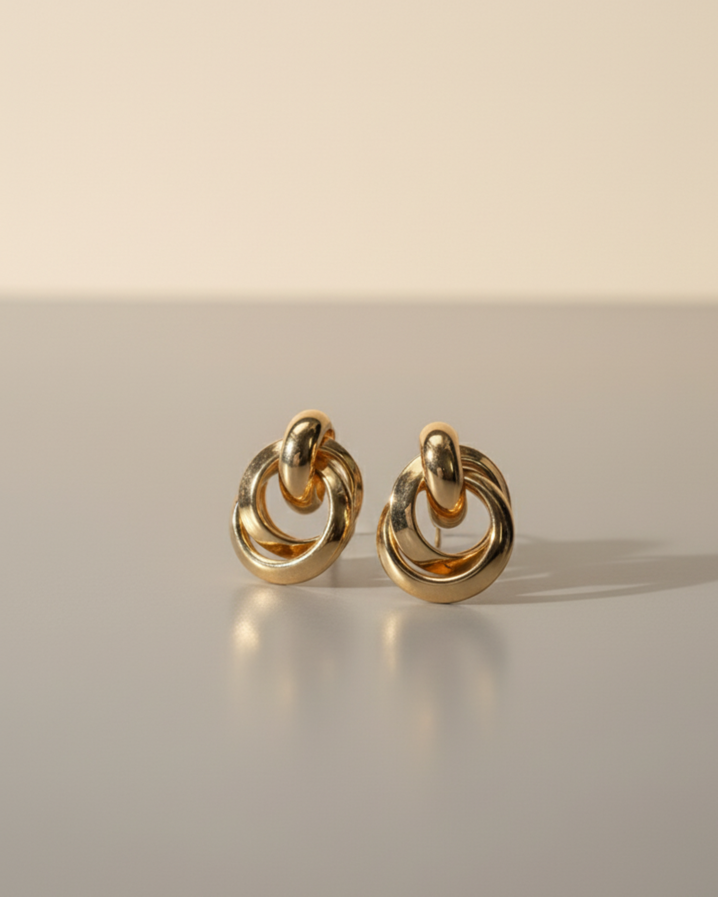 Geometric Gold-Plated Stud Earring