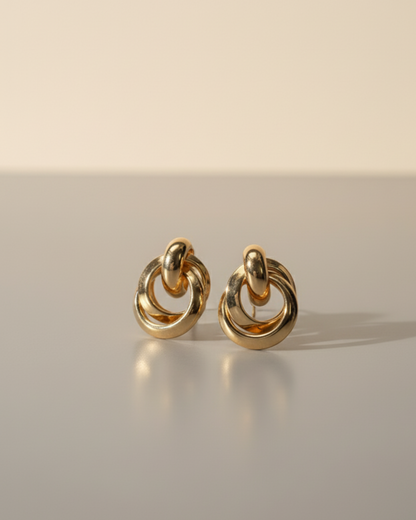 Geometric Gold-Plated Stud Earring