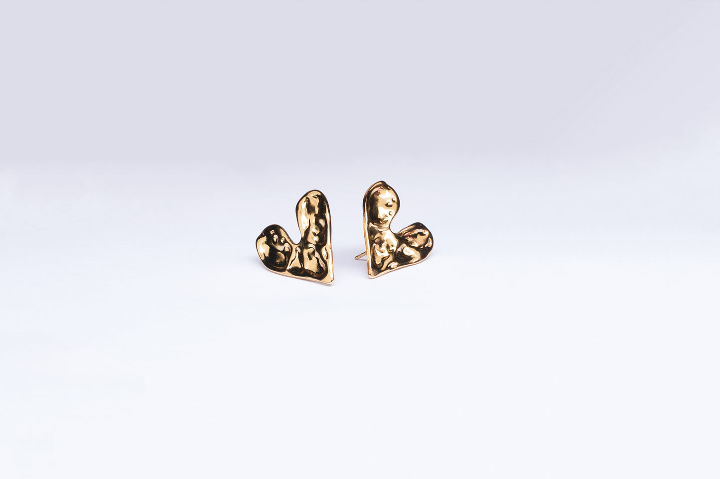 Gold Plated Heart Shaped Stud Earring