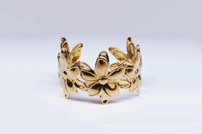 Luxe Golden Flower Cuff Bracelet