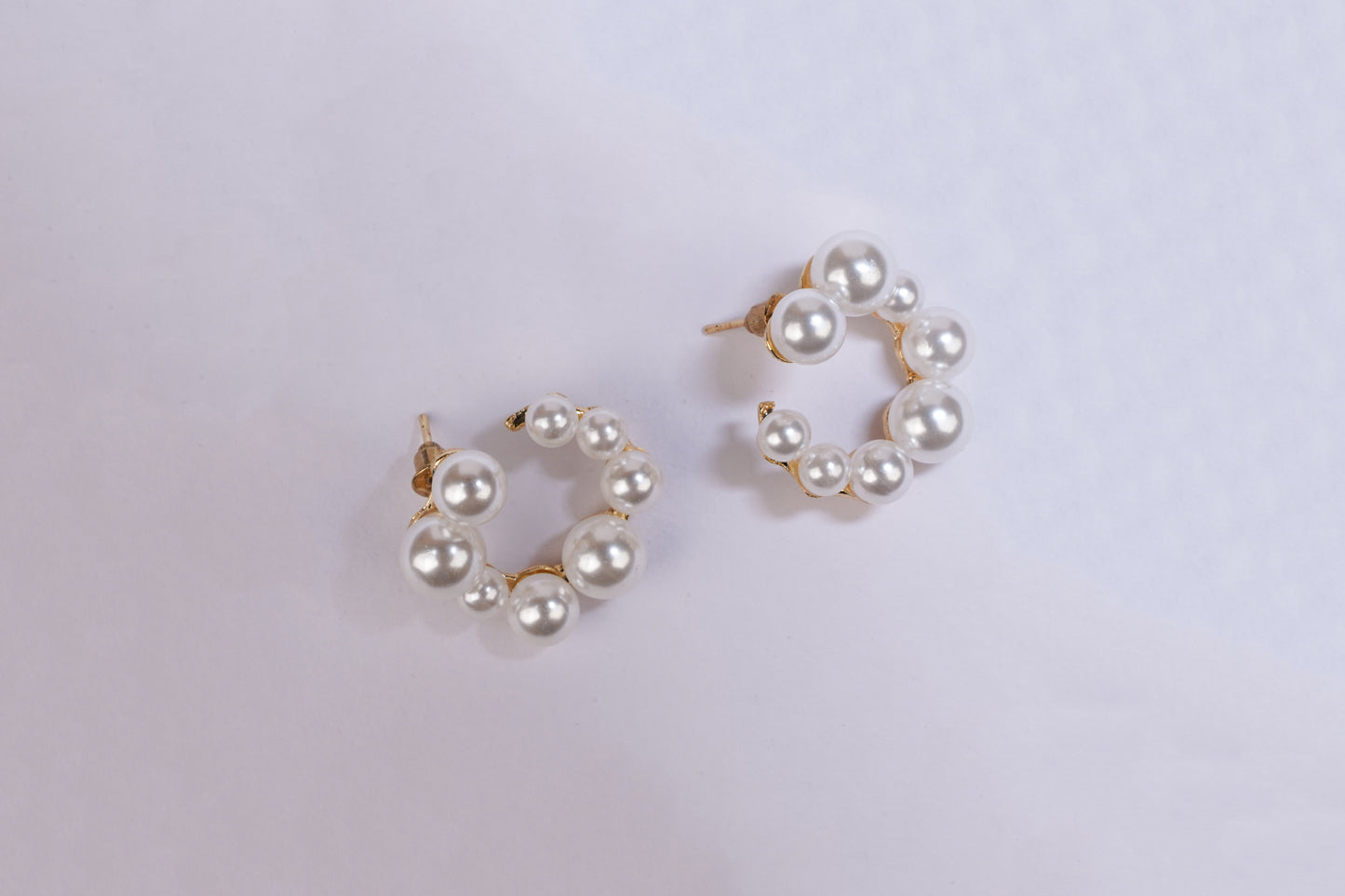 Pearl Half Hoops