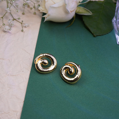 Golden Spiral Stud Earring