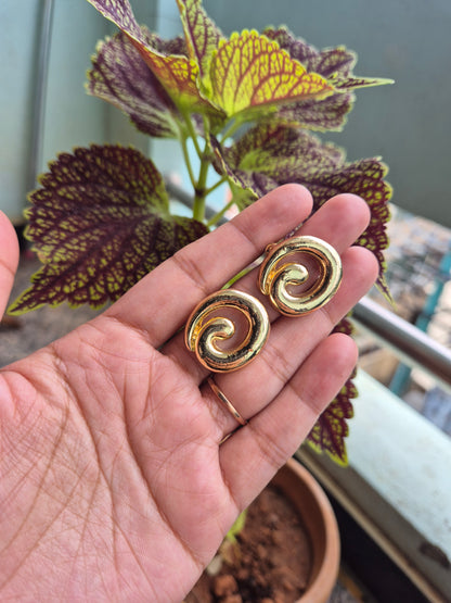 Golden Spiral Stud Earring