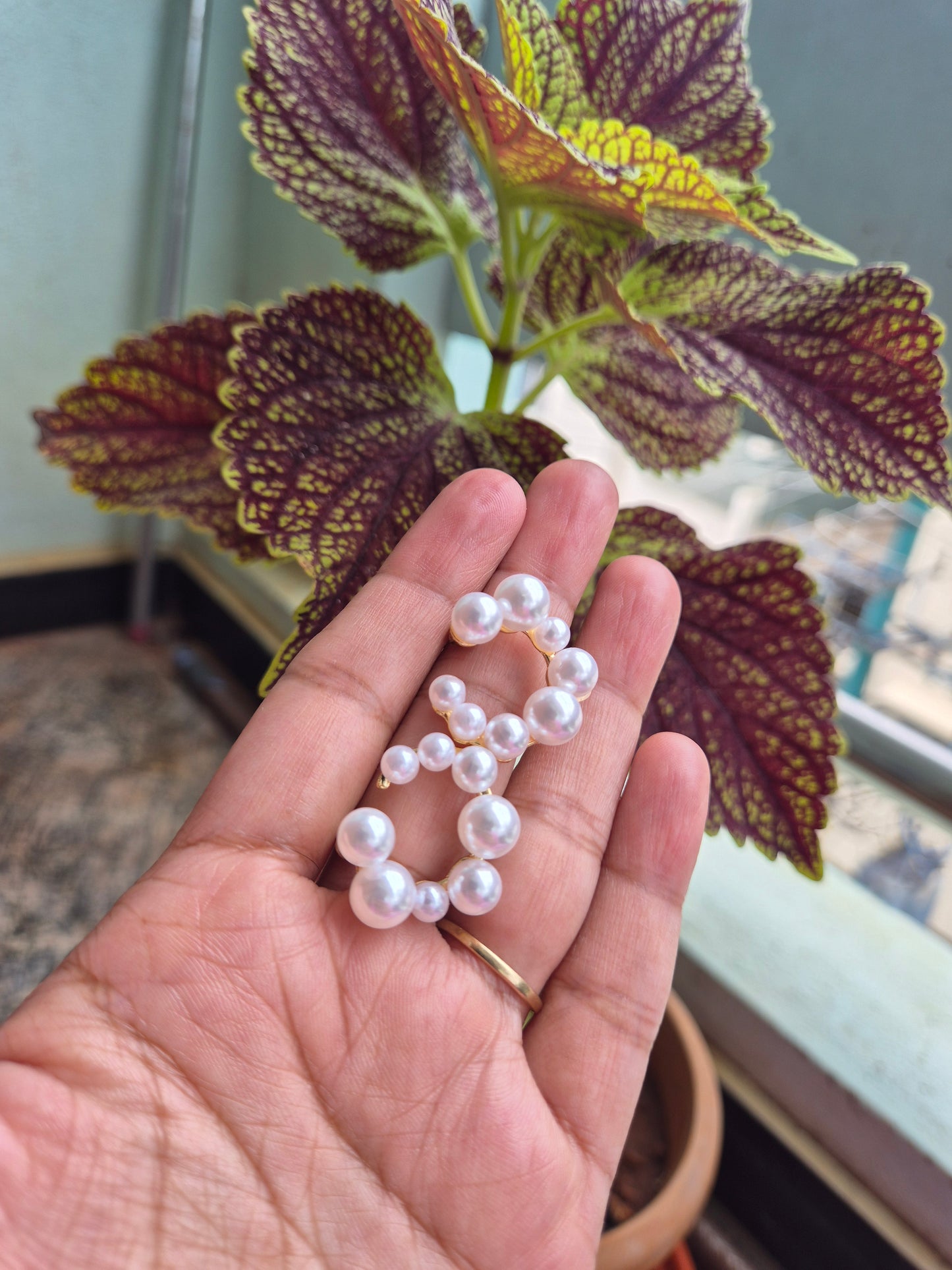 Pearl Half Hoops