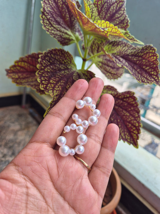 Pearl Half Hoops