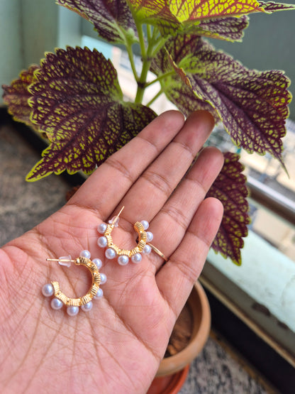 Pearl Hoops Earring