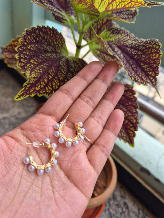 Pearl Hoops Earring