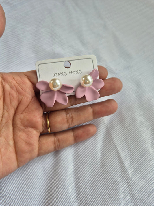 Pink Contemporary Stud Earring