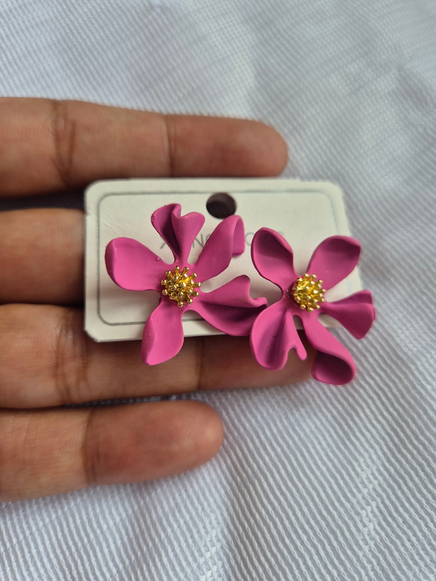 Pink Floral Stud Earring