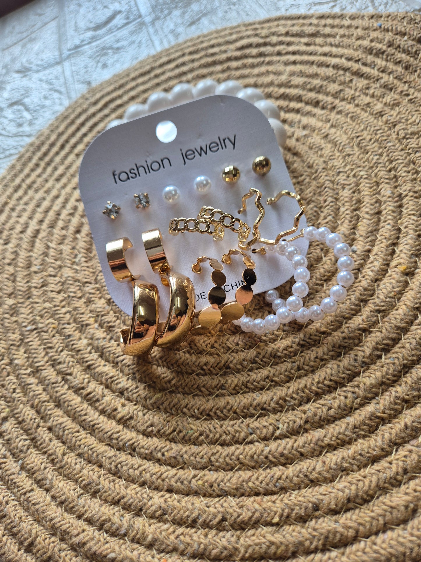Set of 9 Gold Plated Stud & Hoops Combo