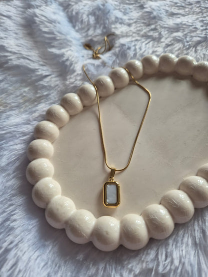 Classic White Stone Pendant