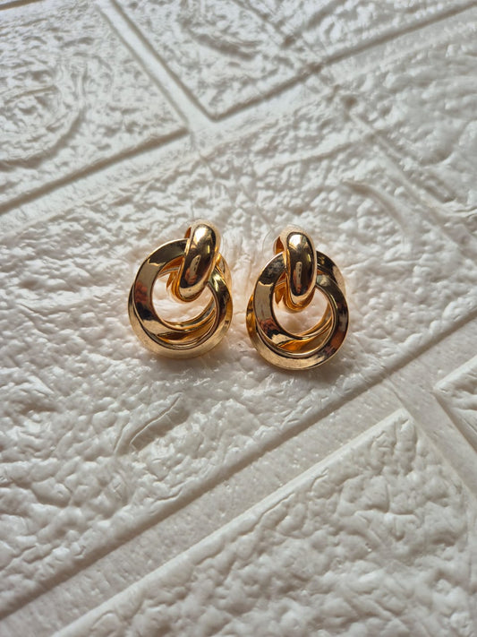 Geometric Gold-Plated Stud Earring